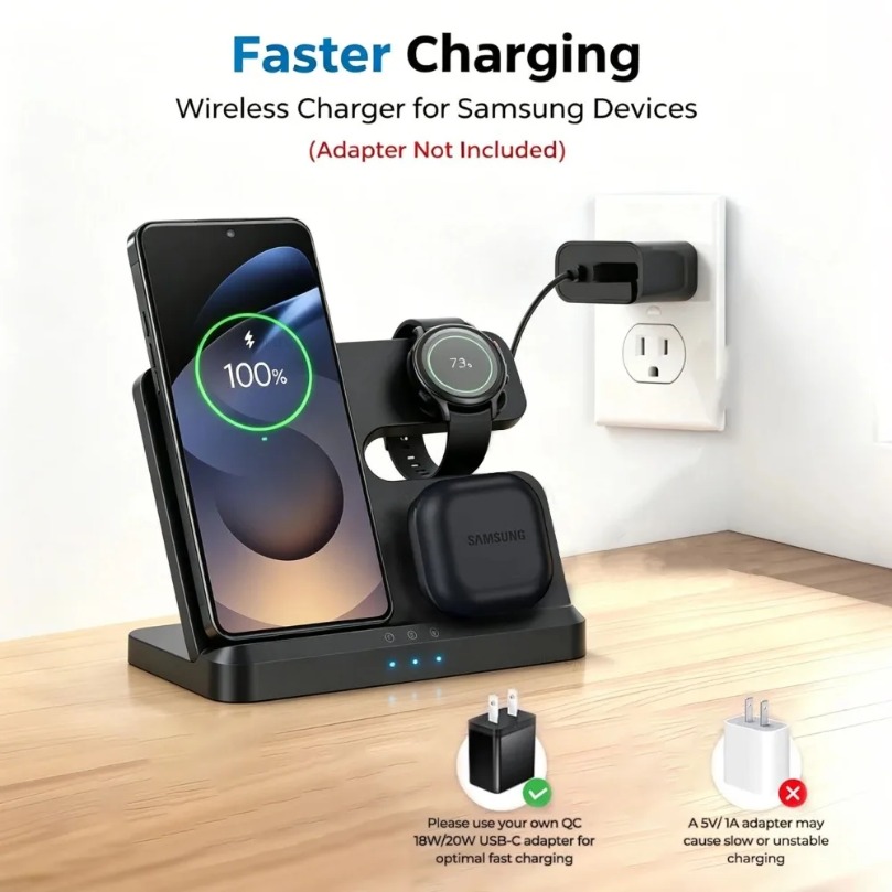 3 in 1 Fast Wireless Charger F - огляд і ціна Cooling Rack Wire