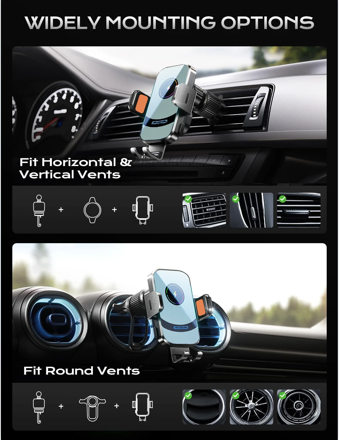 UYUXIO Wireless Car Charger Su - огляд і ціна Cooling Rack Wire