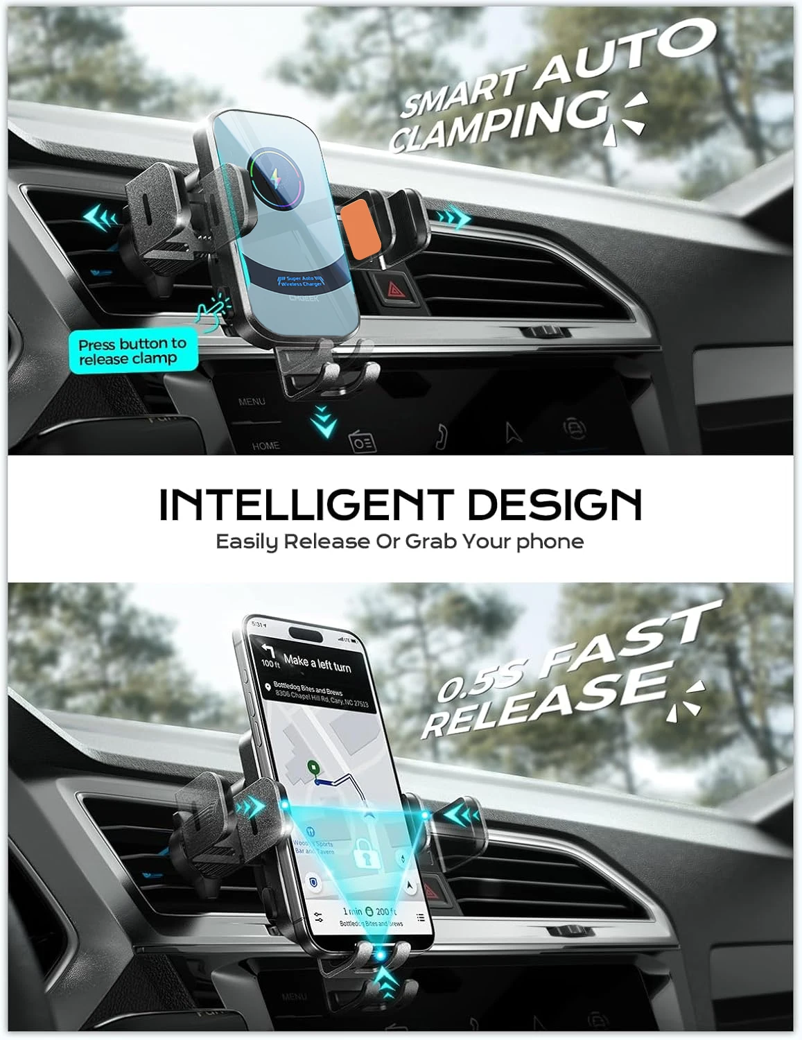 UYUXIO Wireless Car Charger Su - огляд і ціна Cooling Rack Wire