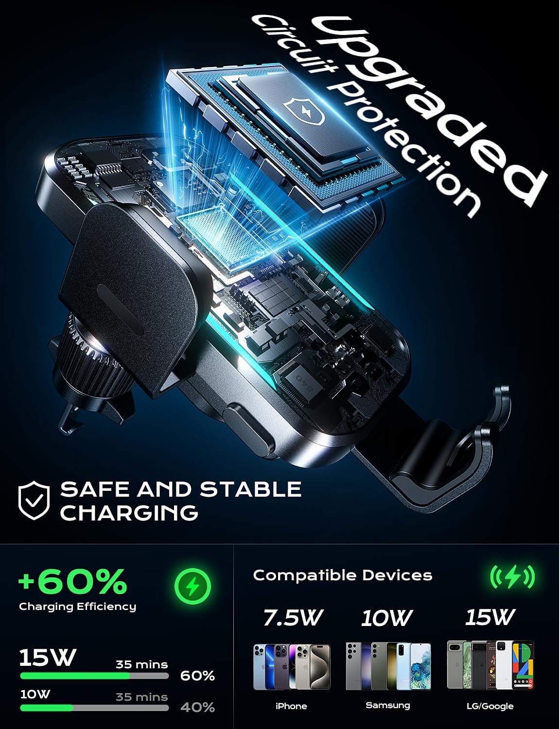 UYUXIO Wireless Car Charger Su - огляд і ціна Cooling Rack Wire