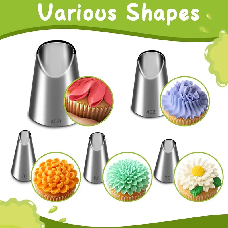 5PCS Stainless Steel Piping No - огляд і ціна Kitchen Baking Decor