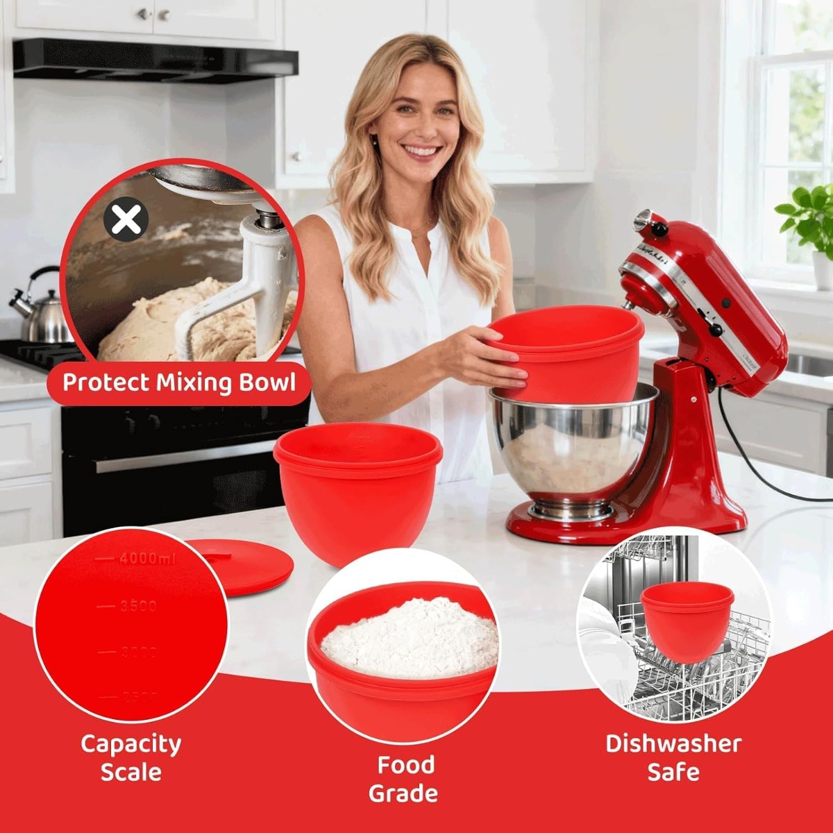 Silicone Mixer Bowl Liner with - огляд і ціна Kitchen Aid Baking Lid