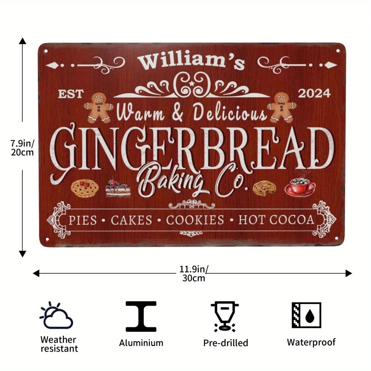 1pc Personalized Gingerbread B - огляд і ціна Kitchen Baking Decor