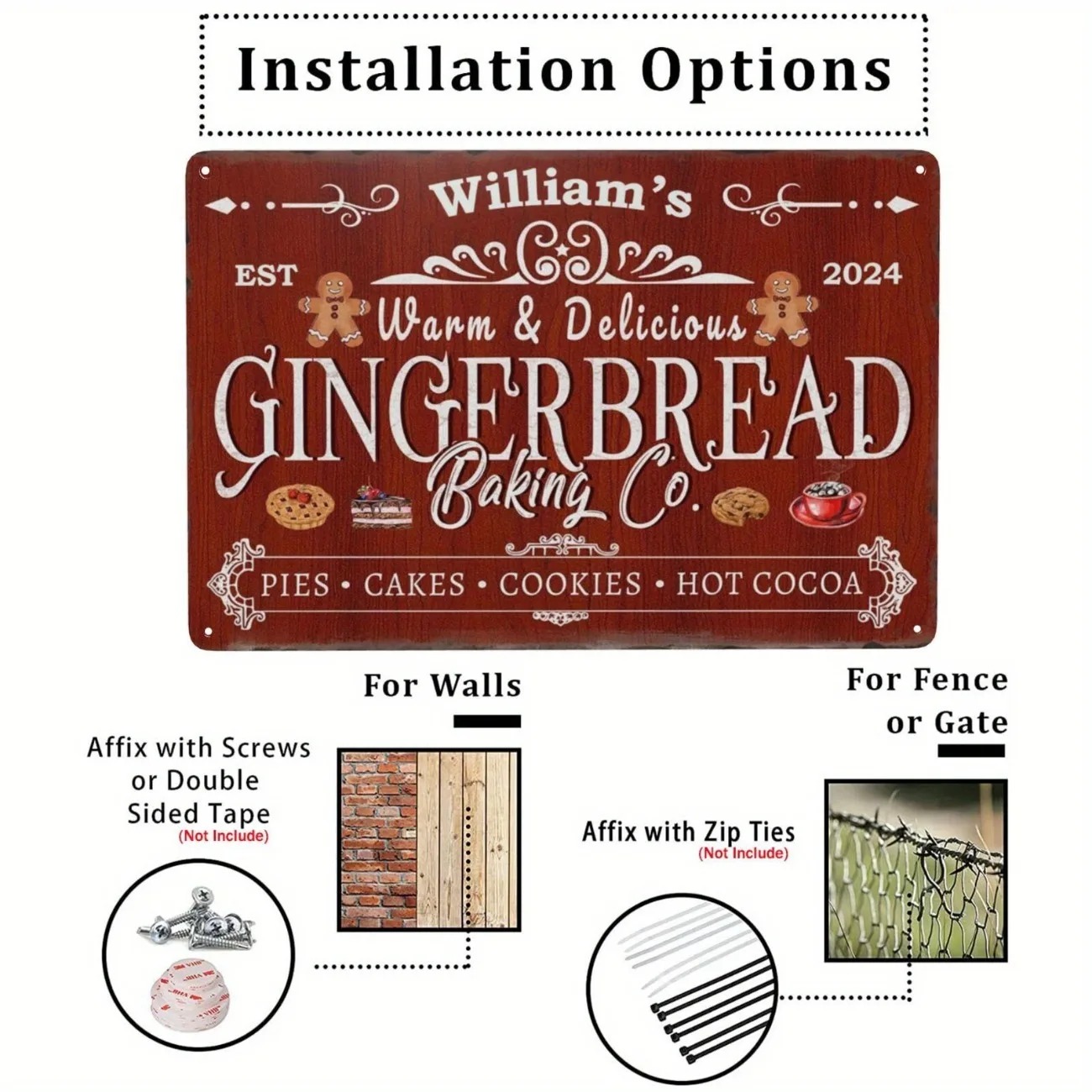 1pc Personalized Gingerbread B - огляд і ціна Kitchen Baking Decor