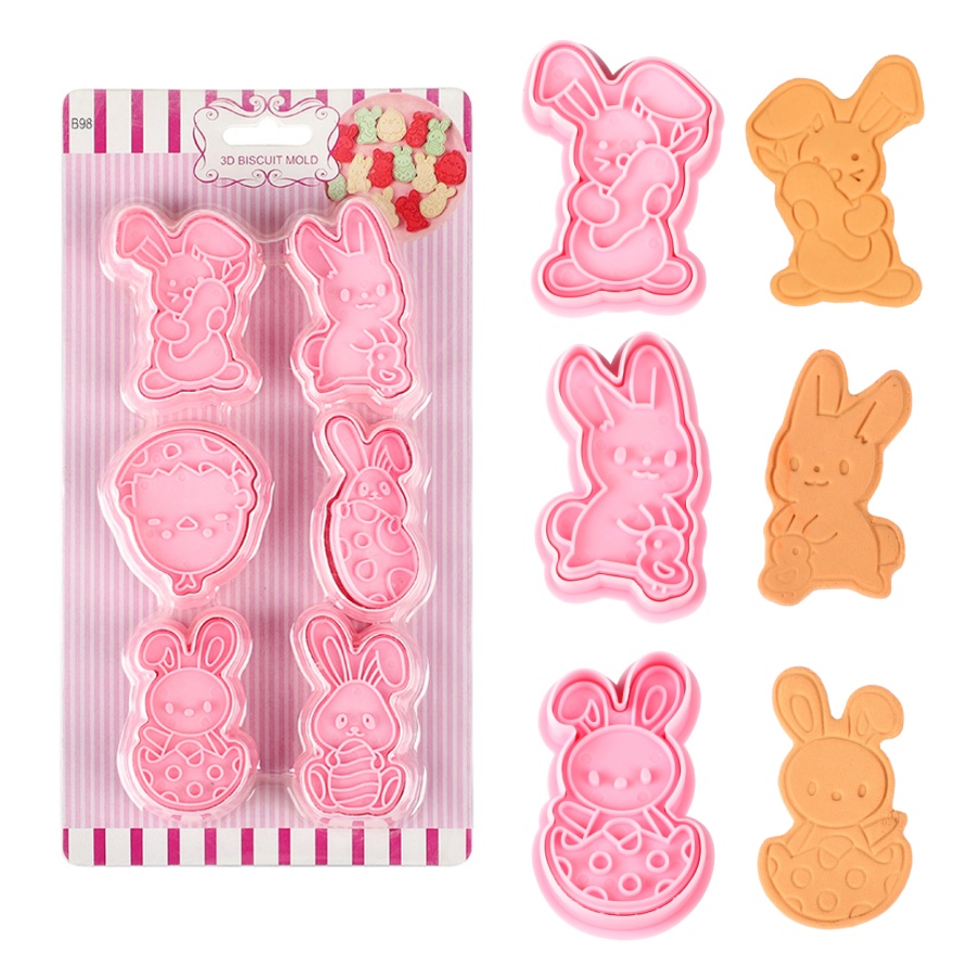 6pcs/Set Easter Bunny Cookie C - огляд і ціна Kitchen Baking Decor