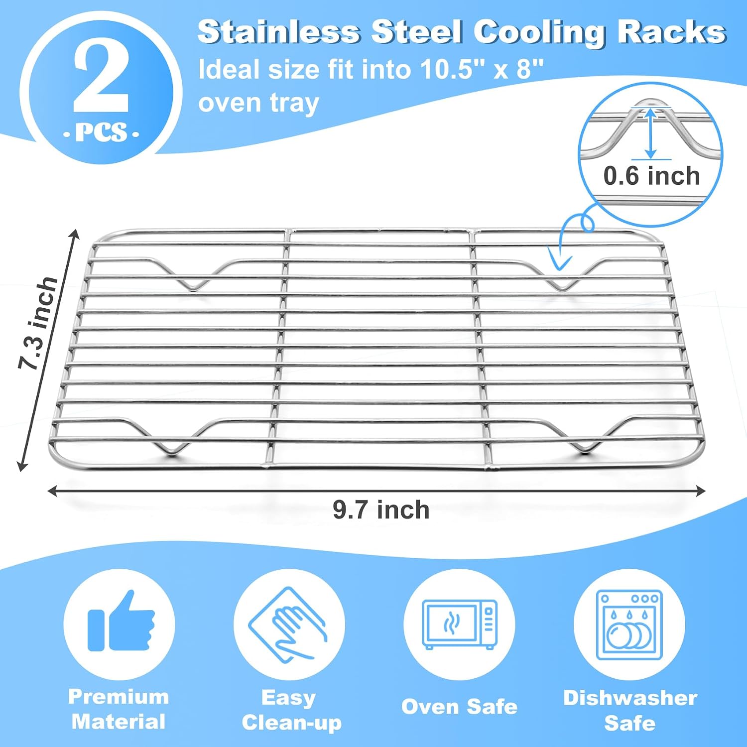 P&P CHEF 9.7' x 7.3' Cooling B - огляд і ціна Cooling Rack Wire